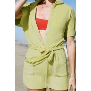 Andie The Button-Up Romper Women's Size S Yellow New With Tags!